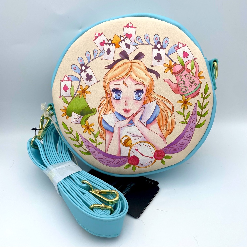 Loungefly Disney Alice in Wonderland Doodle Circle Crossbody Bag NWT